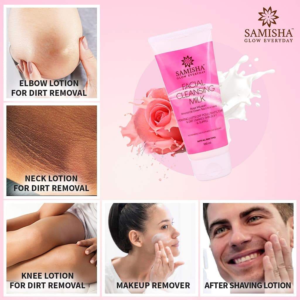 Samisha Organic Facial Cleansing Milk and Vitamin c Face Serum Combo Pack