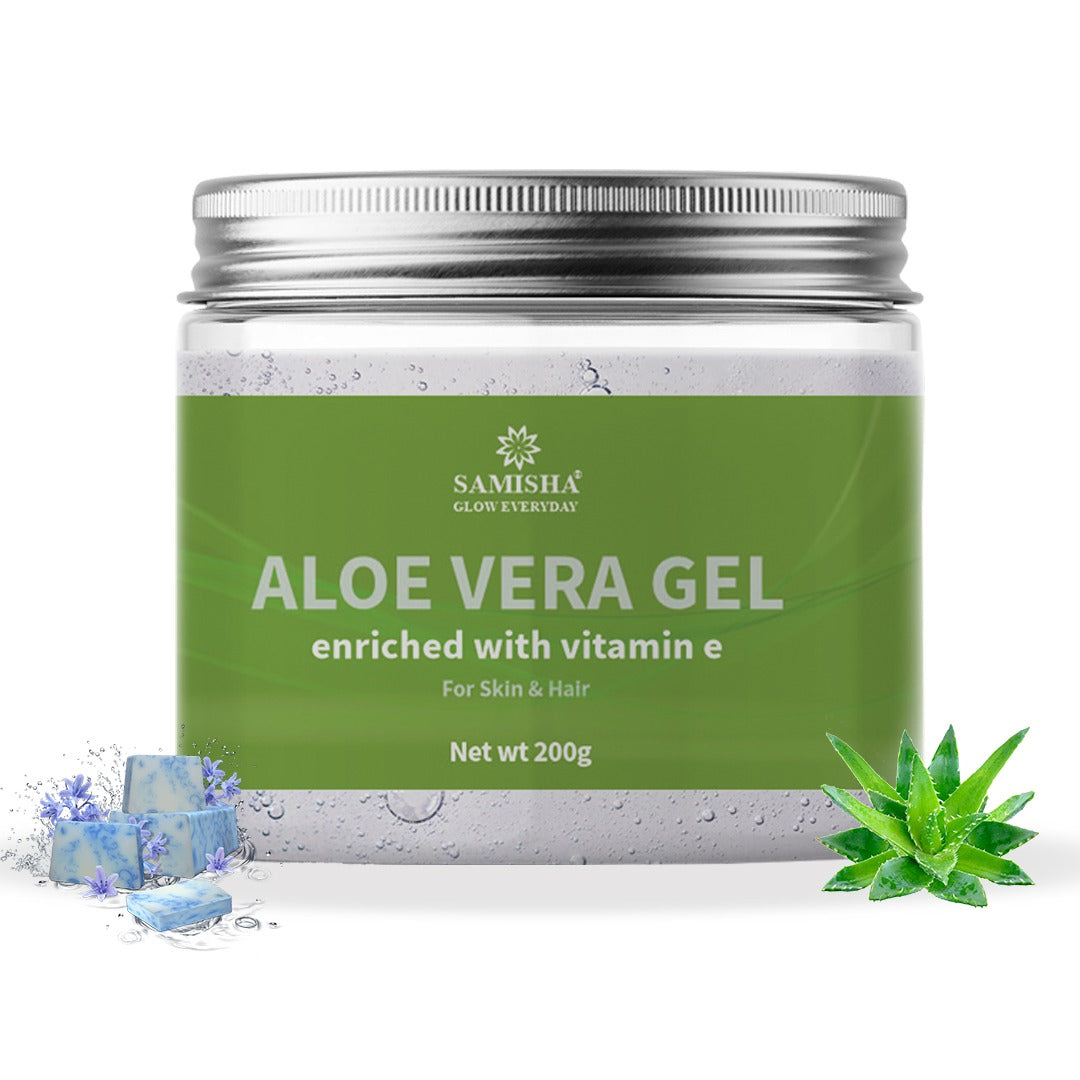 Organic Aloe Vera Pure Gel For Face and Hair, With Vitamin E, 200 GM
