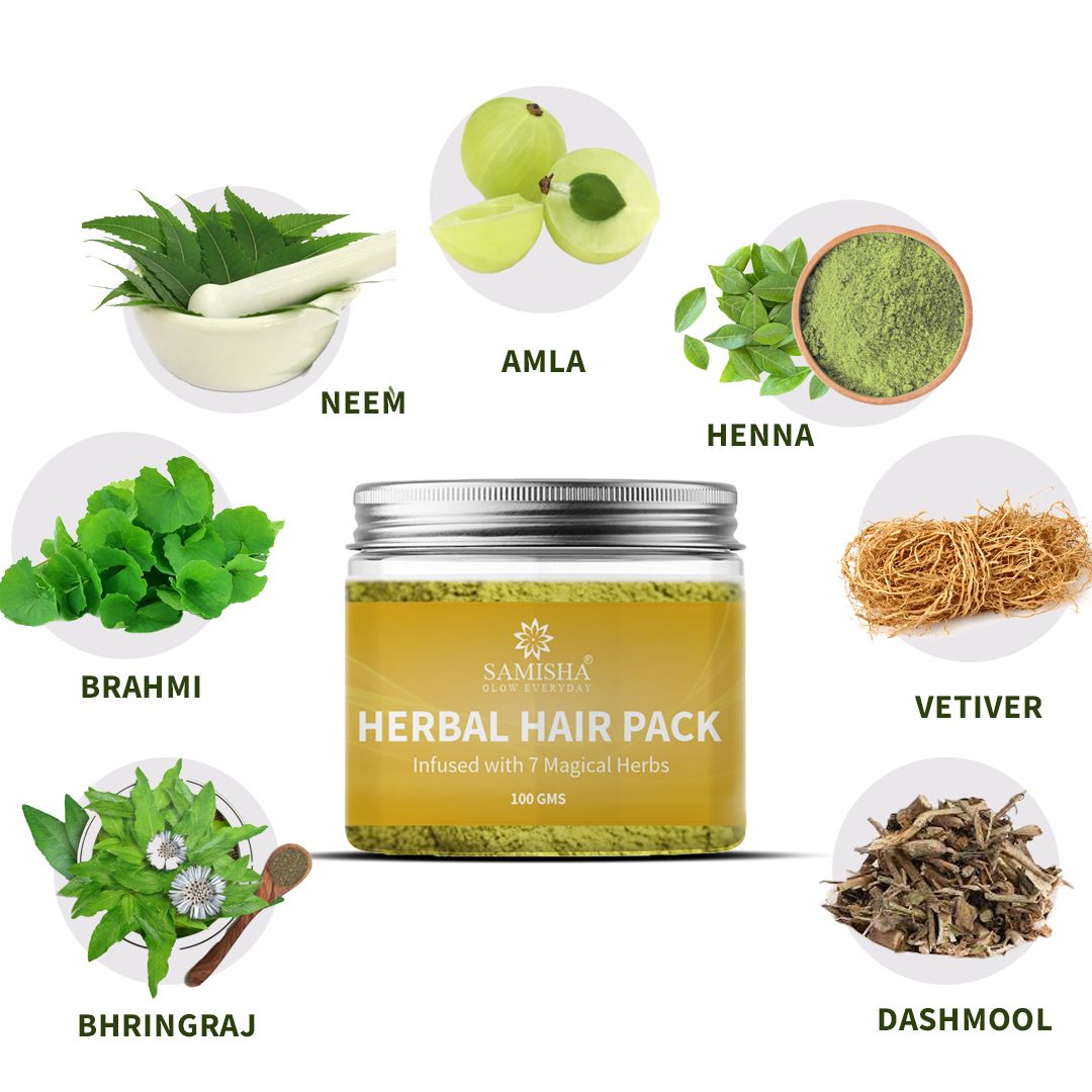 Herbal Hair Pack - Reduces Hair fall - 100 g