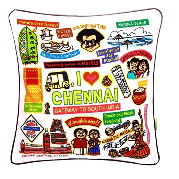 Chennai White Cushion Cover