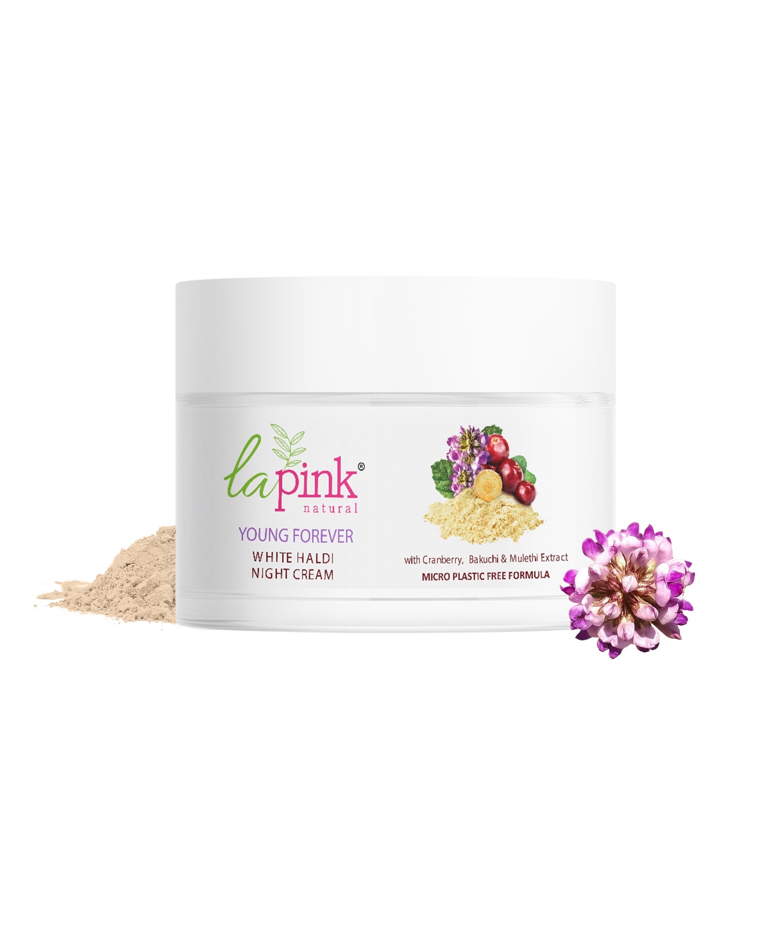 La Pink Young Forever Night Cream with 100% Microplastic Free Formula , Reduces Fine Lines, Pigmentation, Dark Spots & Scars For All Skin Types | 50g
