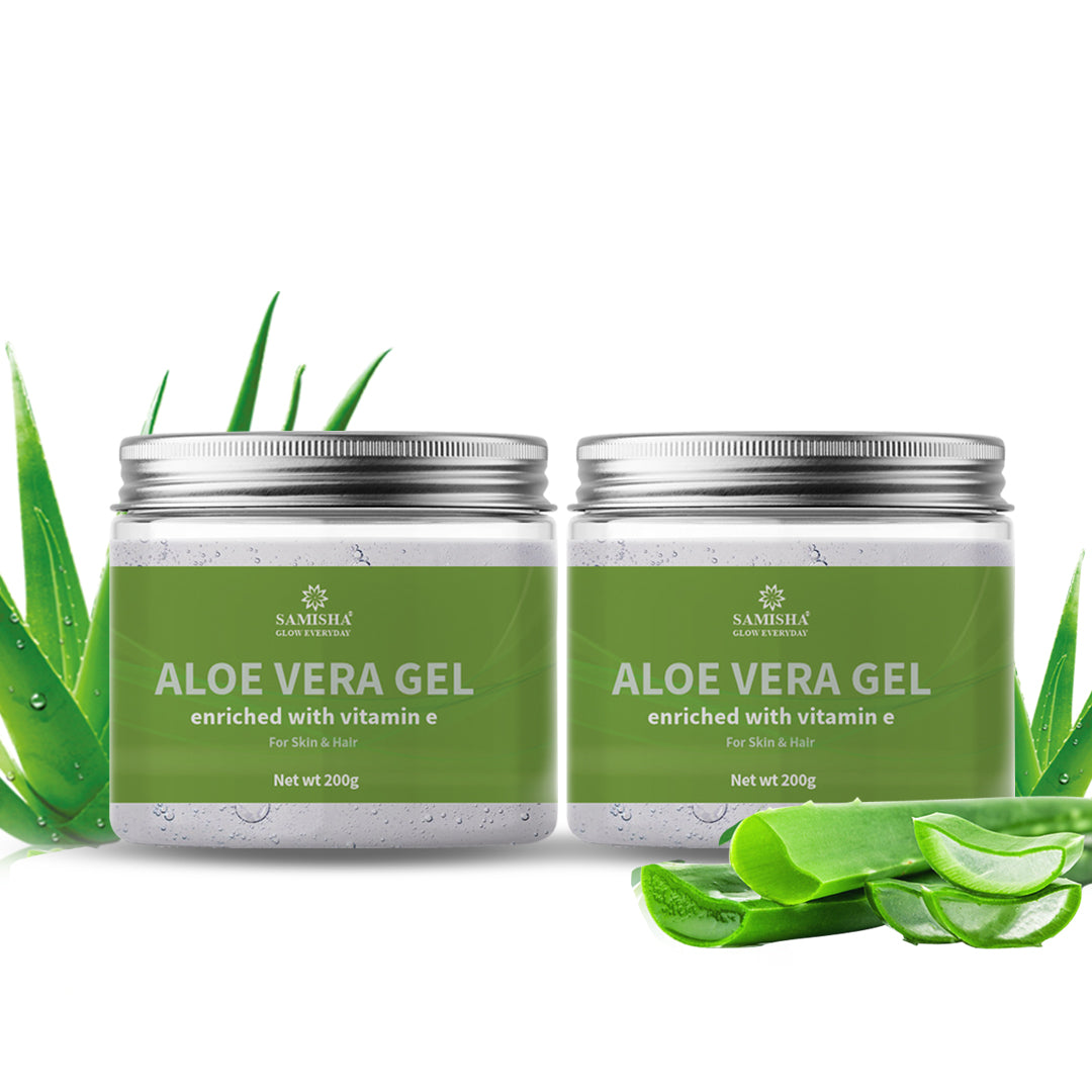 Organic Aloe Vera Pure Gel For Face and Hair, With Vitamin E, 200 GM