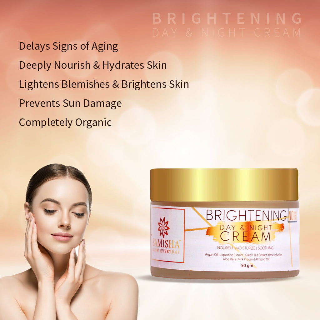 Samisha Organic Skin Care Routine (Under Eye Gel + Vitamin C Serum + Brightening Cream)