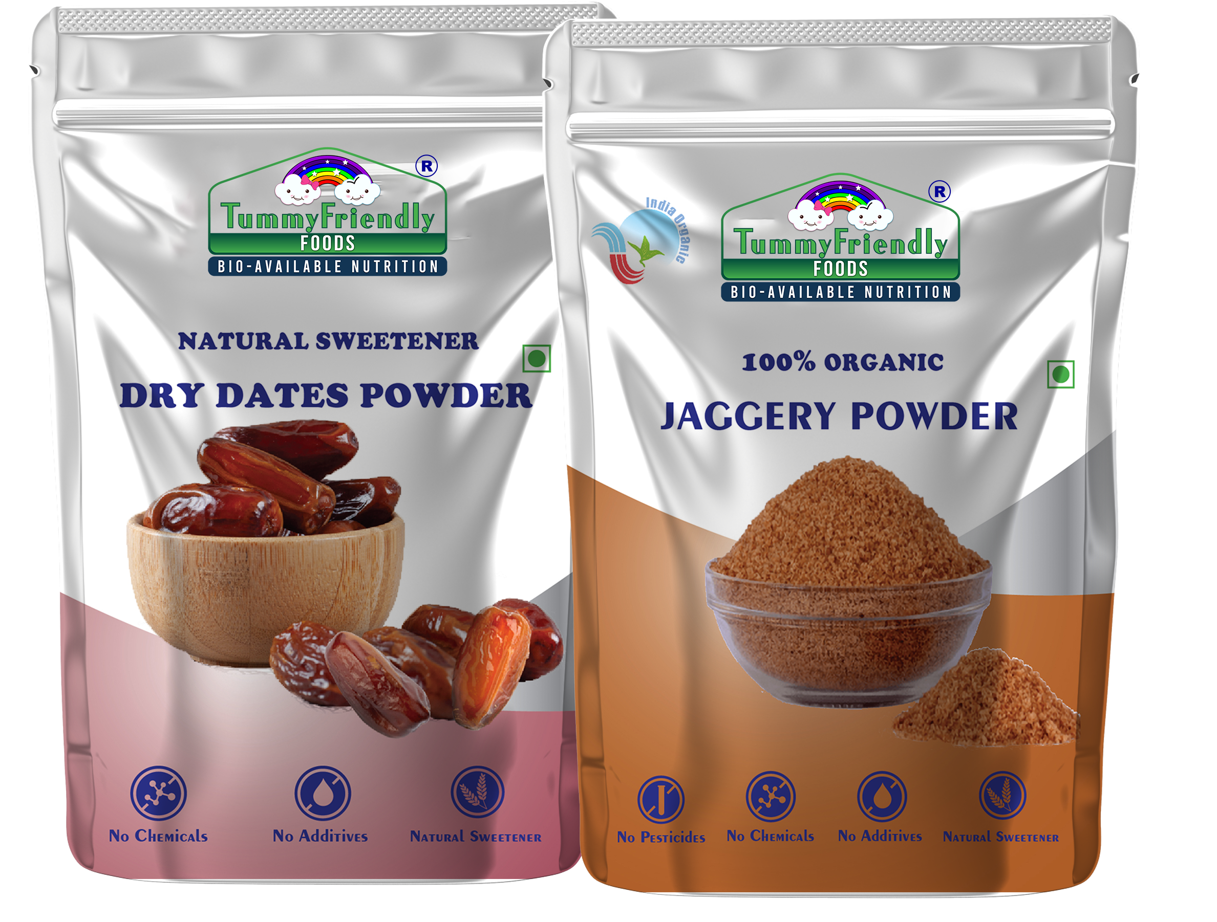 TummyFriendly Foods Natural Sweeteners Premium Dates, Organic Jaggery Powder - 2 Packs, 200g Each Cereal (400 g, Pack of 2)