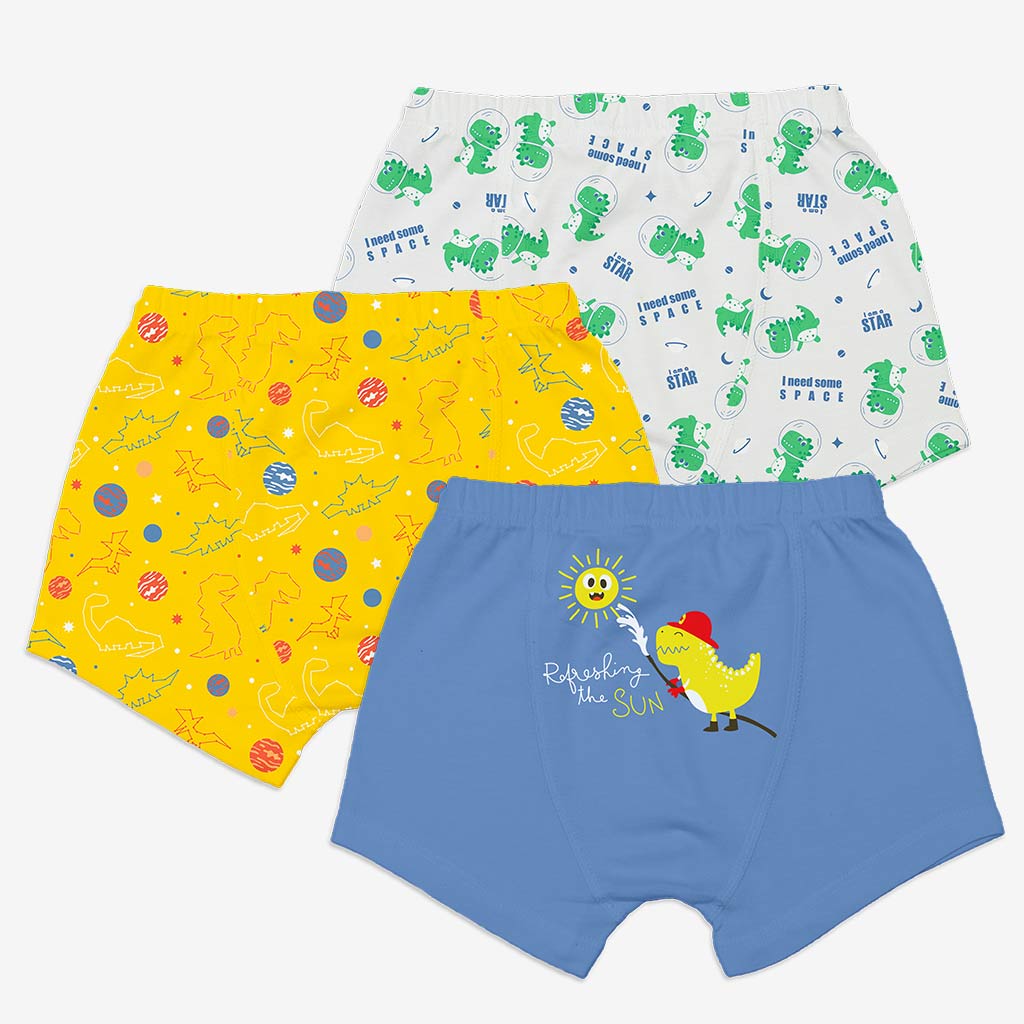 Choose Print and Size for Young Boy Trunks - Pack of 3