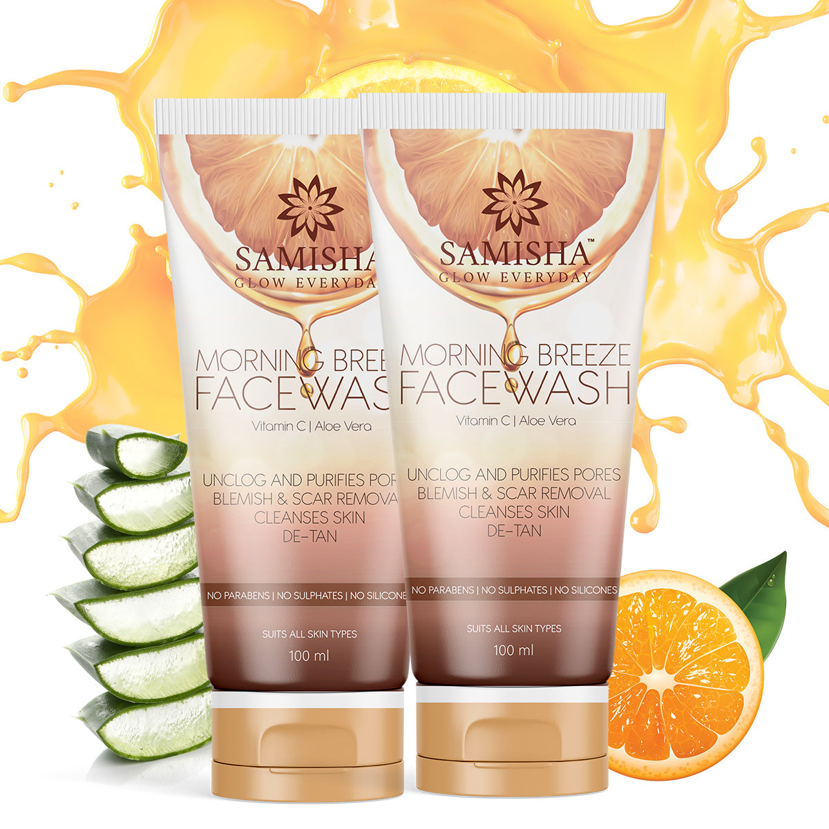 Organic Face Wash For Glowing and Brightening Skin, 100 Ml