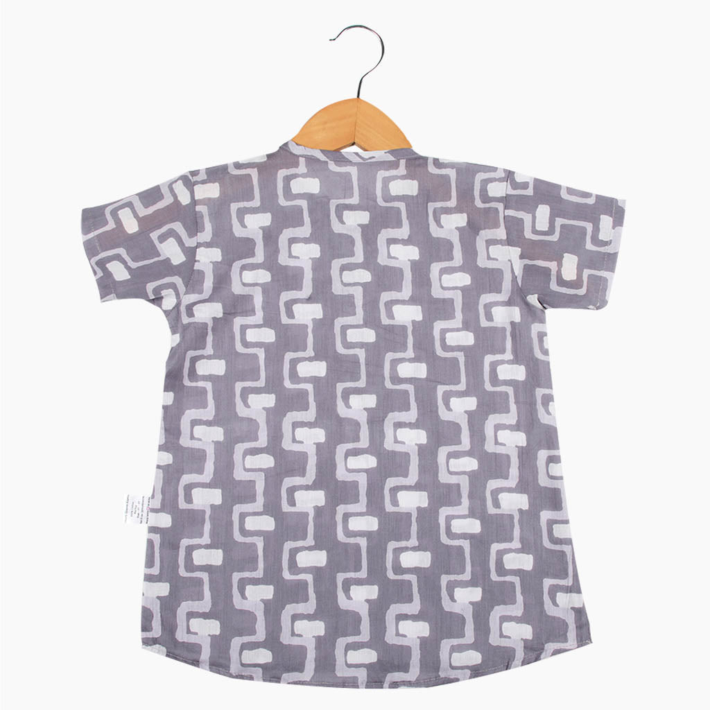 Short Sleeve Kurta - Grey in Harmony