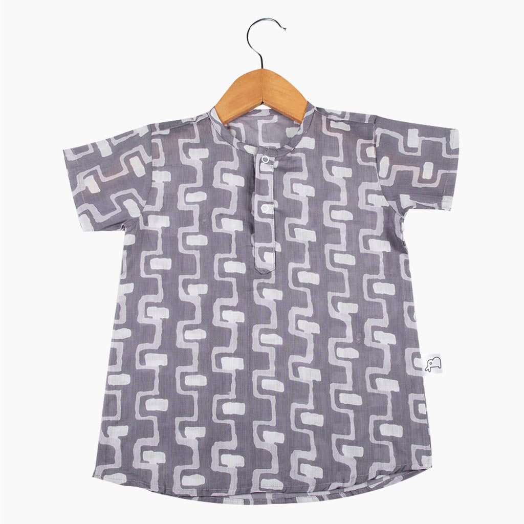 Short Sleeve Kurta - Grey in Harmony