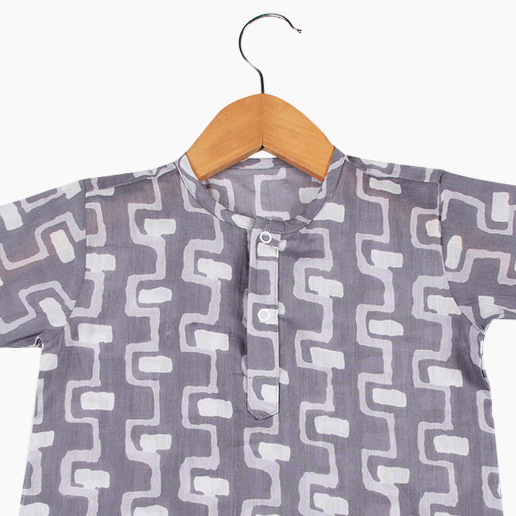 Short Sleeve Kurta - Grey in Harmony