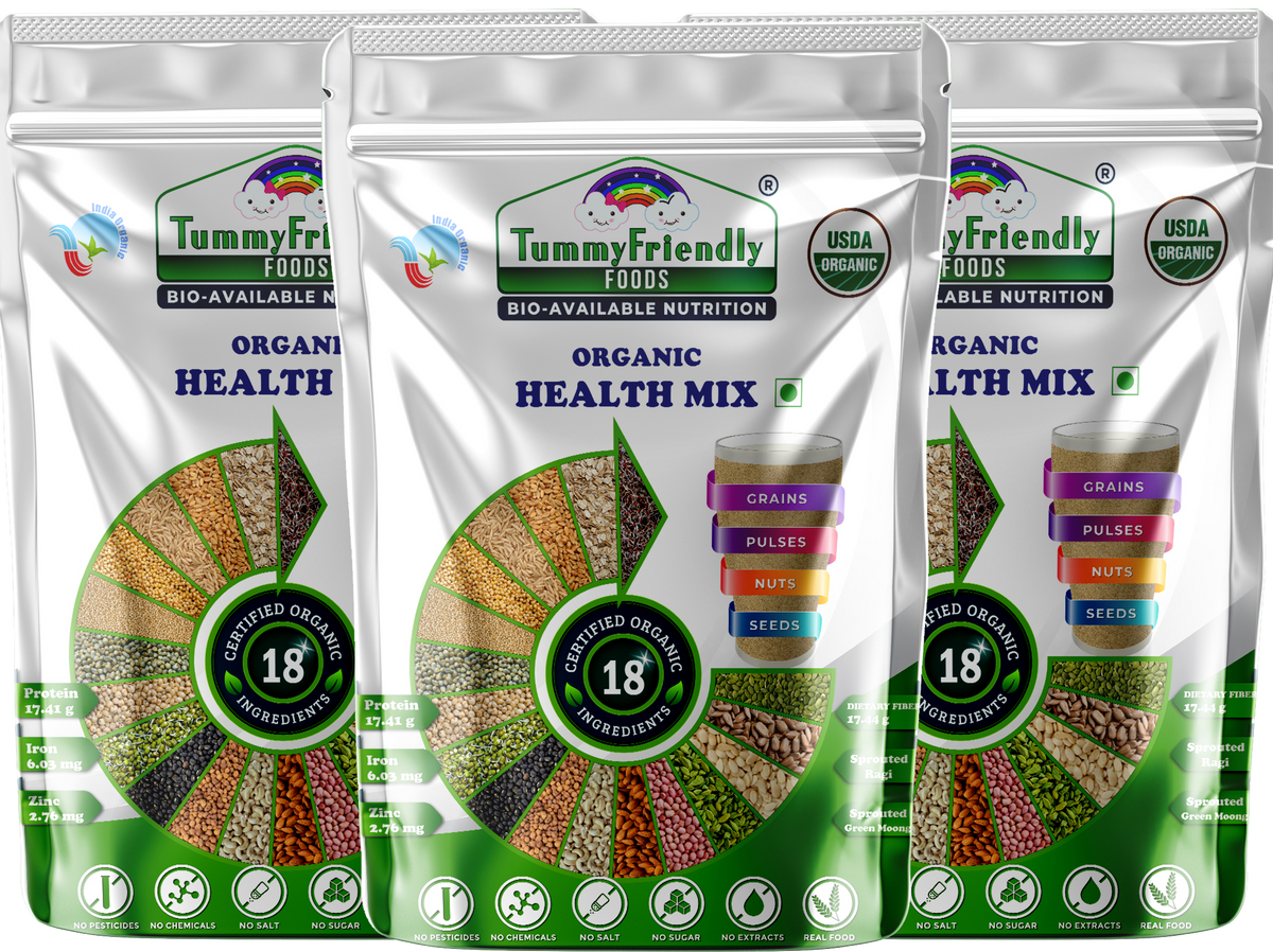 TummyFriendly Foods 100% Organic Health Mix for Kids and Adults. No Chemicals, No Pesticides, No GMO 2400 g (Pack of 3)