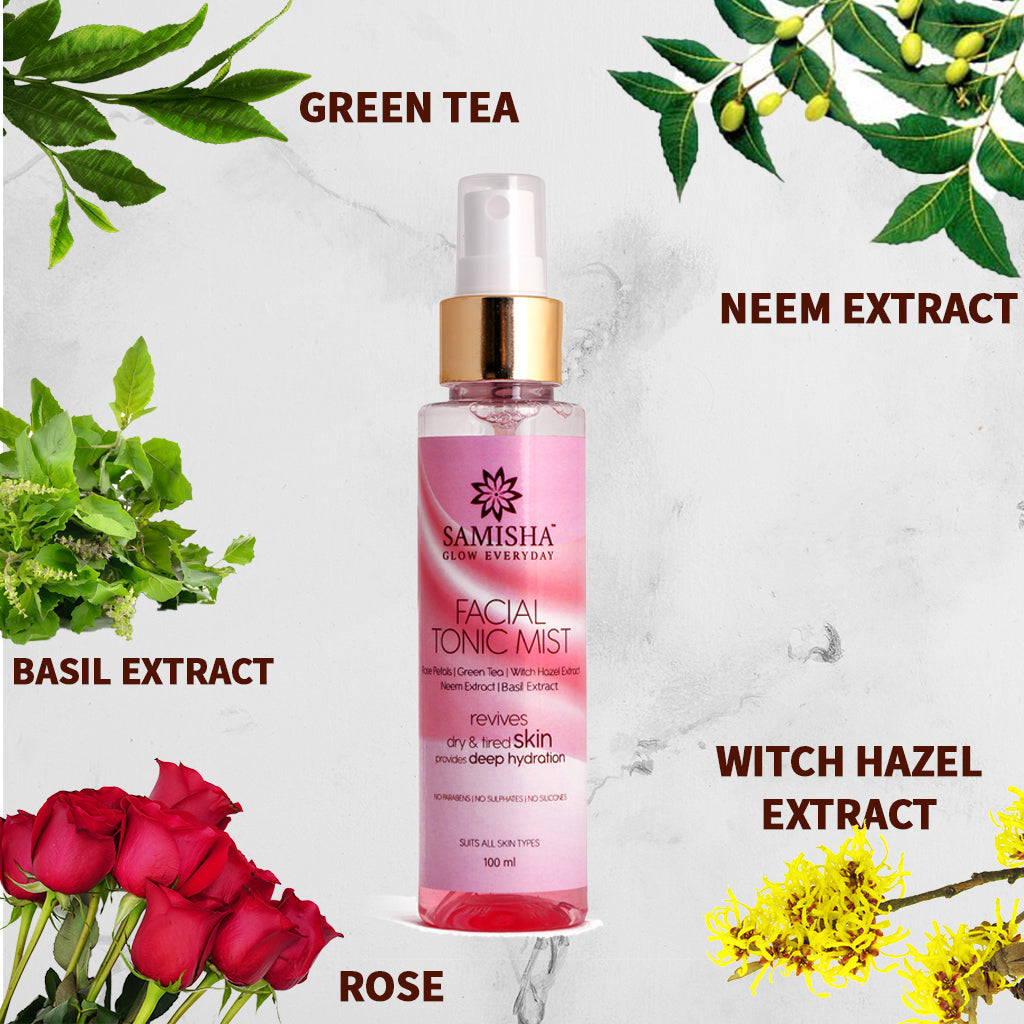 Facial Tonic Mist | Natural Rose Water Spray For Healthy And Glowing Complexion, 100 ML