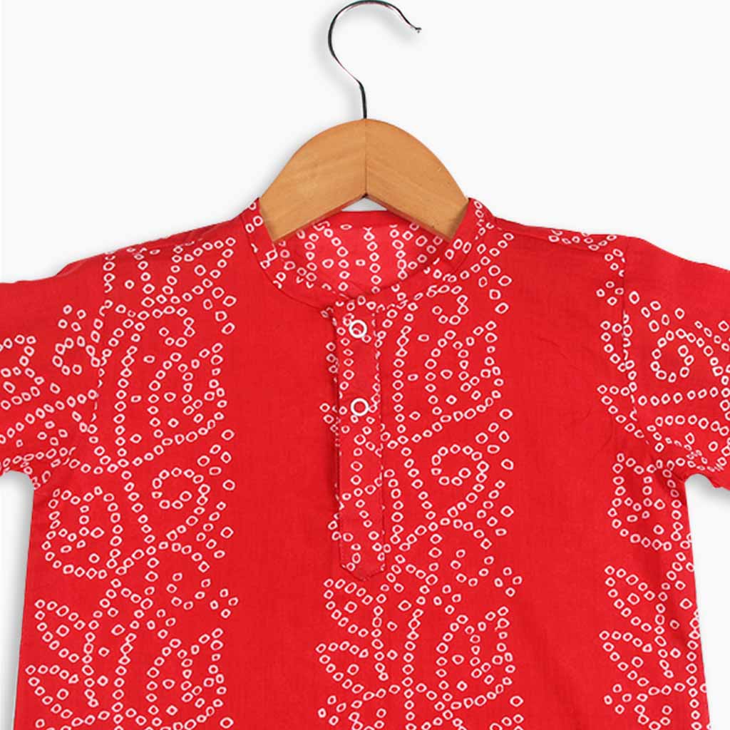 Short Sleeve Kurta - Maroon Dance