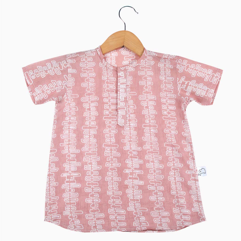 Short Sleeve Kurta - 3 pack - Orange Canvas - Saplings - Pastel Pink