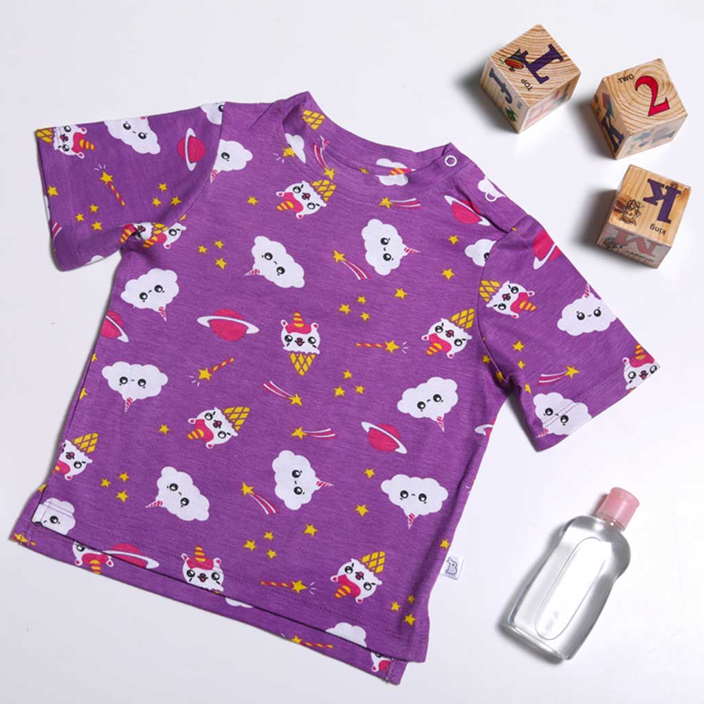 Short Sleeve Top & Shorts Set - 2 pack - Treats and Tails - Planet Unicorn