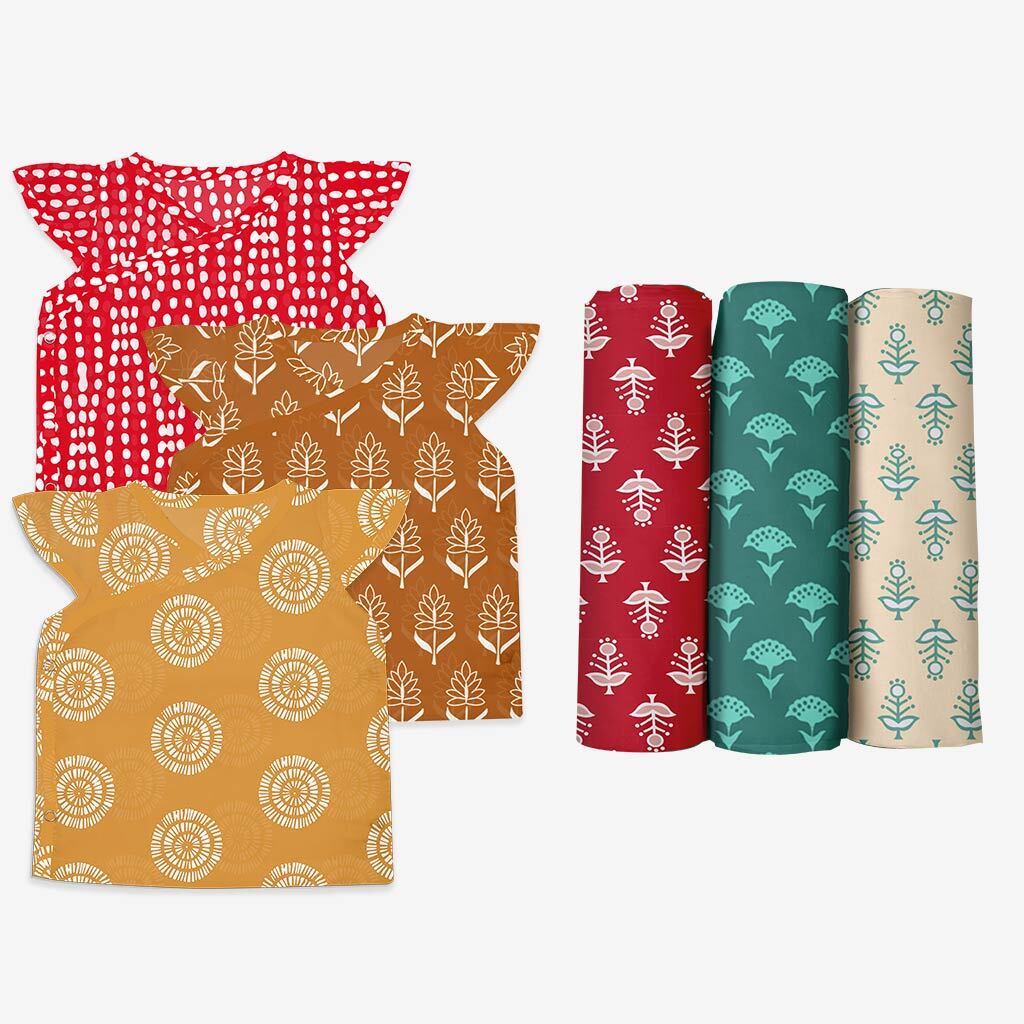 3 Jhabla & 3 Swaddles Combo