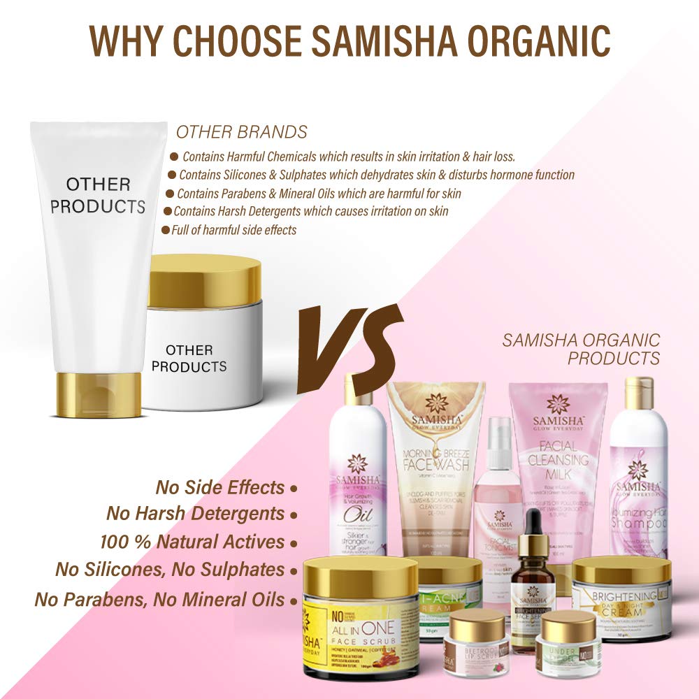 Samisha Organic Skin Brightening Combo (Vitamin C Face Wash + All In One Face Scrub)