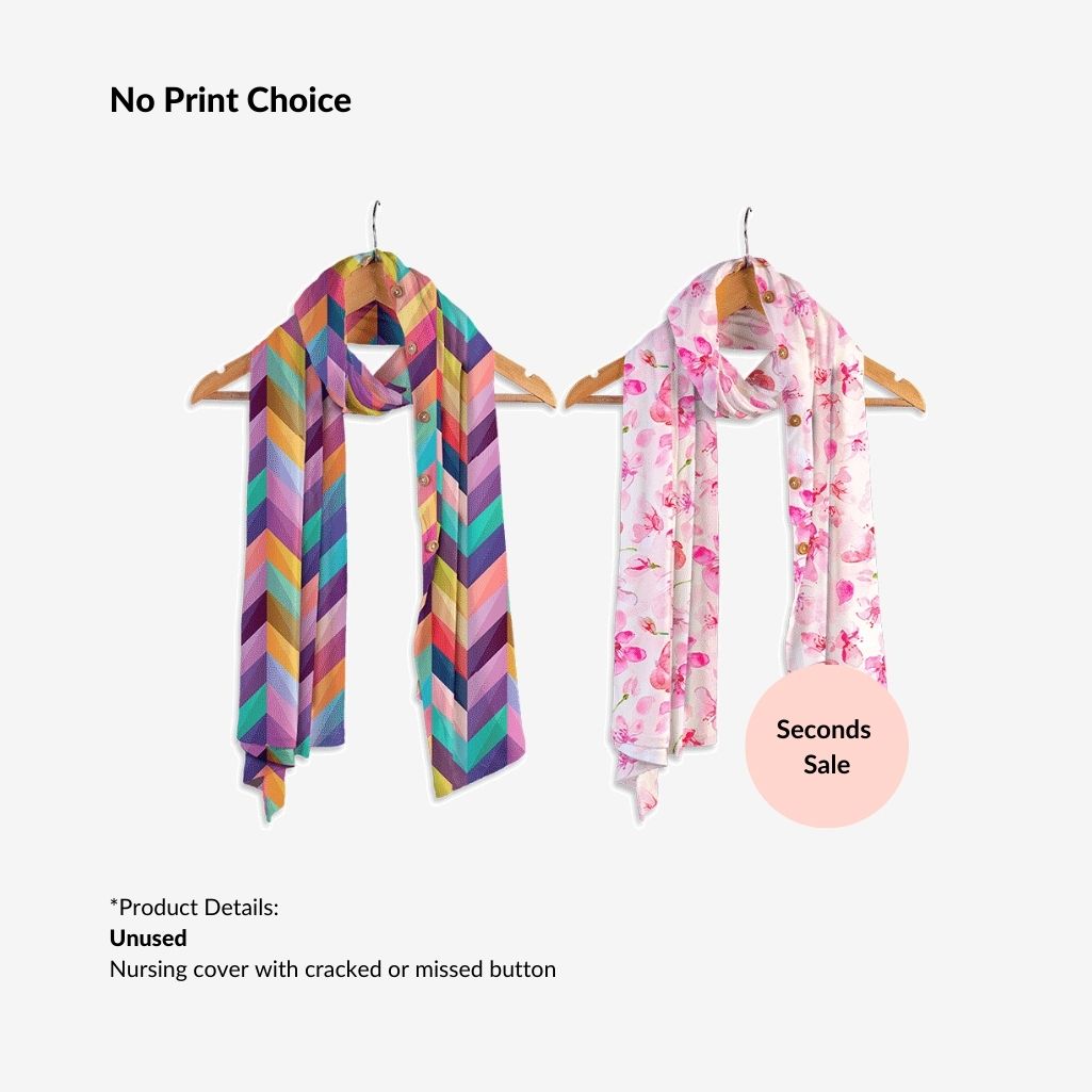 Pack of 2 Stole Style Nursing Cover with Button Issue  - No Print Choice