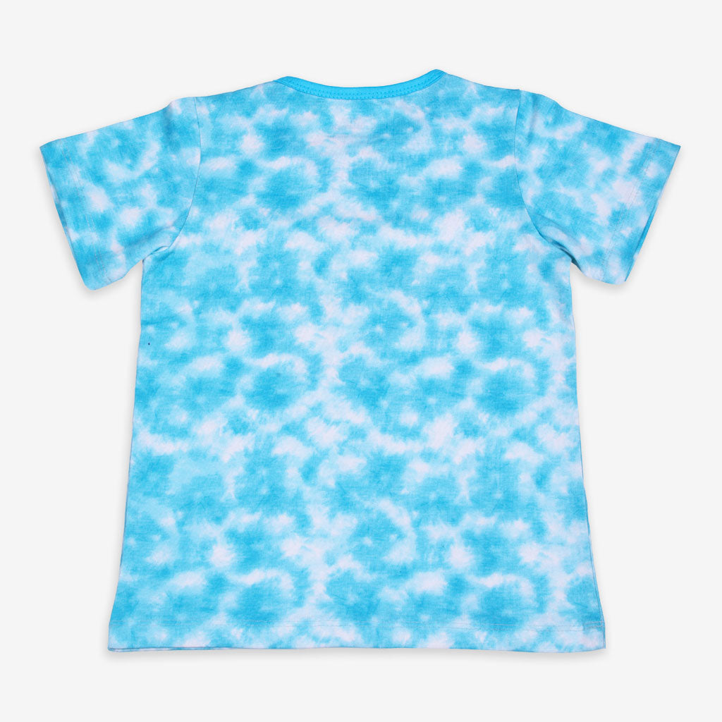Short Sleeve Top & Shorts Set - Tie-Dye Blue