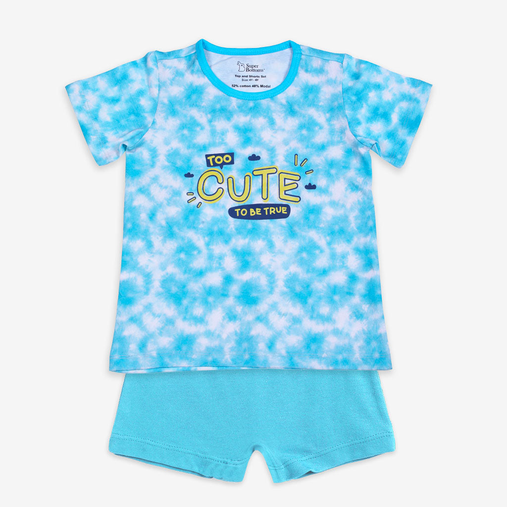 Short Sleeve Top & Shorts Set - 2 pack - Tie-Dye Blues - Furry love
