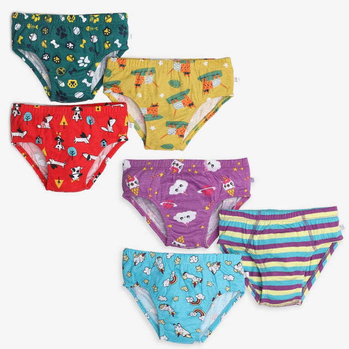 Young Boy Briefs -6 Pack (Paws Only - Unicorn Dreams)