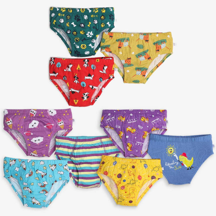 Young Boy Briefs -9 Pack (Paws Only - Finding Dino 2.0 - Unicorn Dreams)