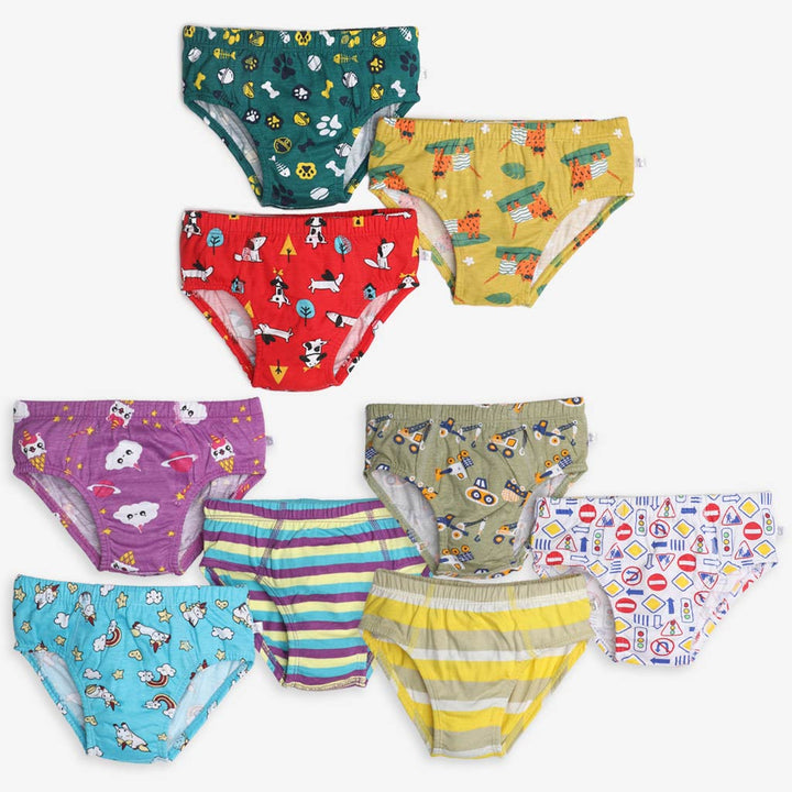 Pack of 9 - Young Boy Briefs - Paws Only - Navigator - Unicorn Dreams