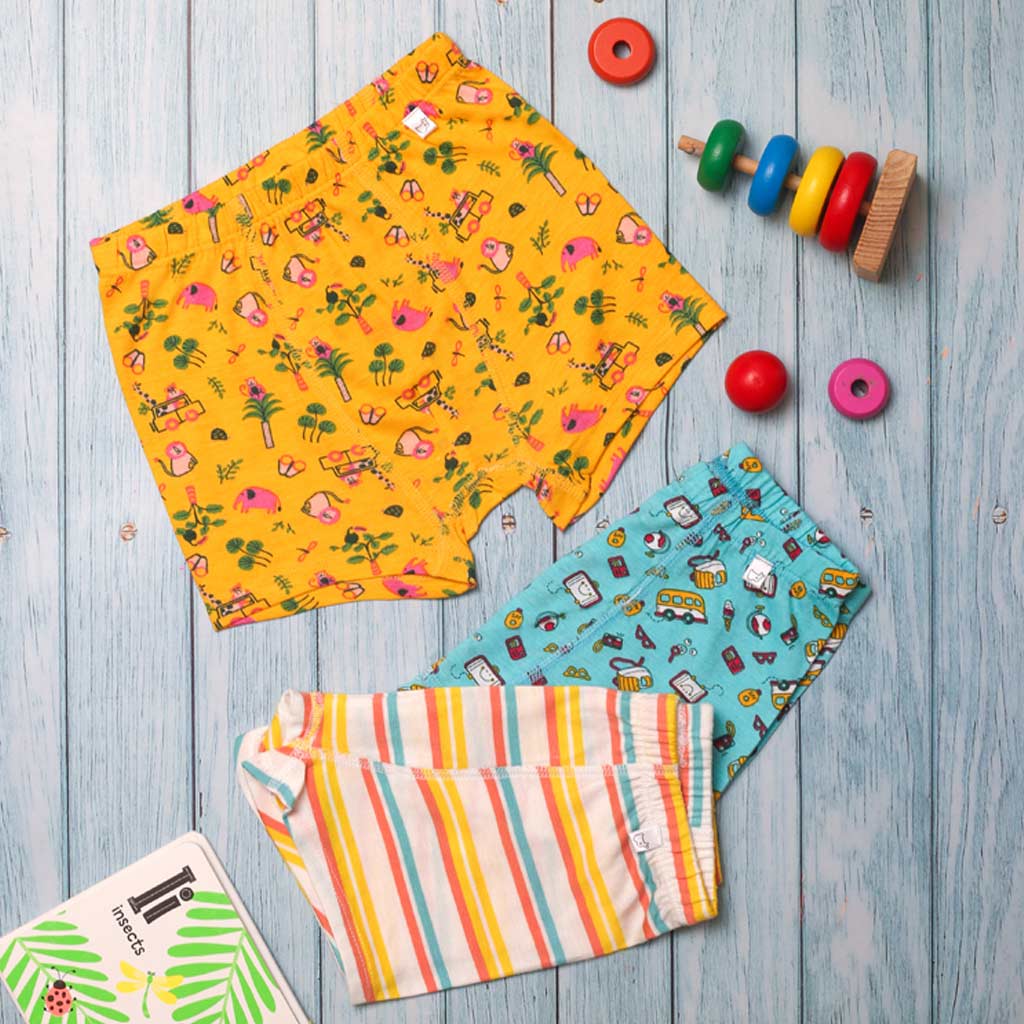 Young Boy Trunks -3 Pack (Travel Tales)