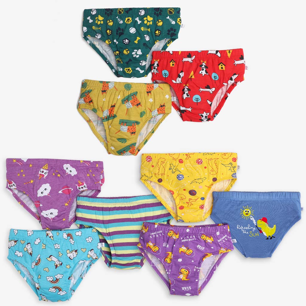 Young Girl Briefs -9 Pack (Paws Only - Finding Dino 2.0 - Unicorn Dreams)