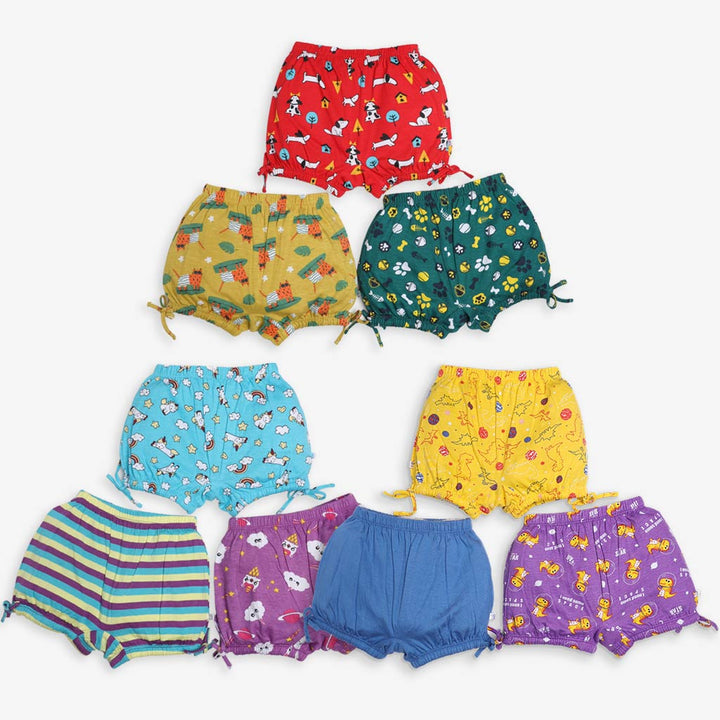 Pack of 9 Unisex Toddler Bloomer Shorts - Paws Only - Finding Dino 2.0 - Unicorn Dreams