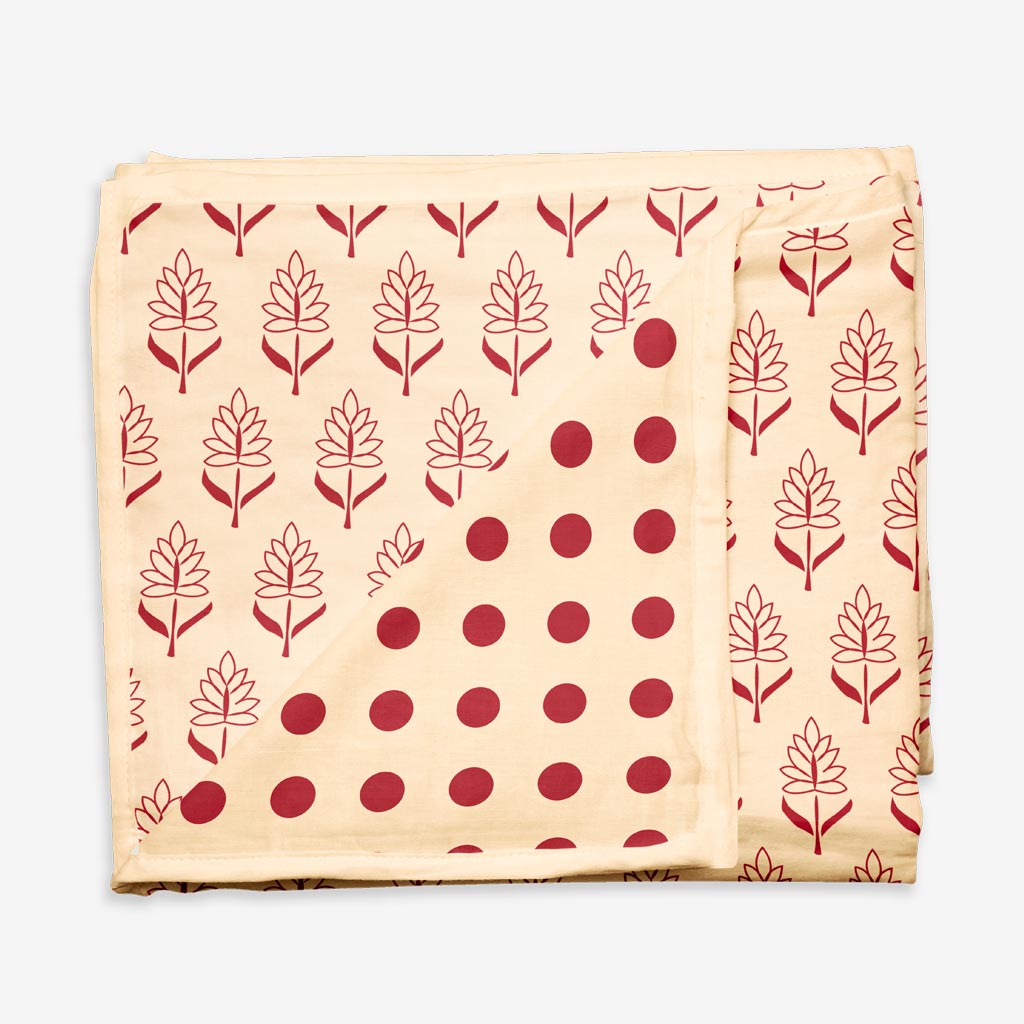 Crimson Blooms Baby Blanket