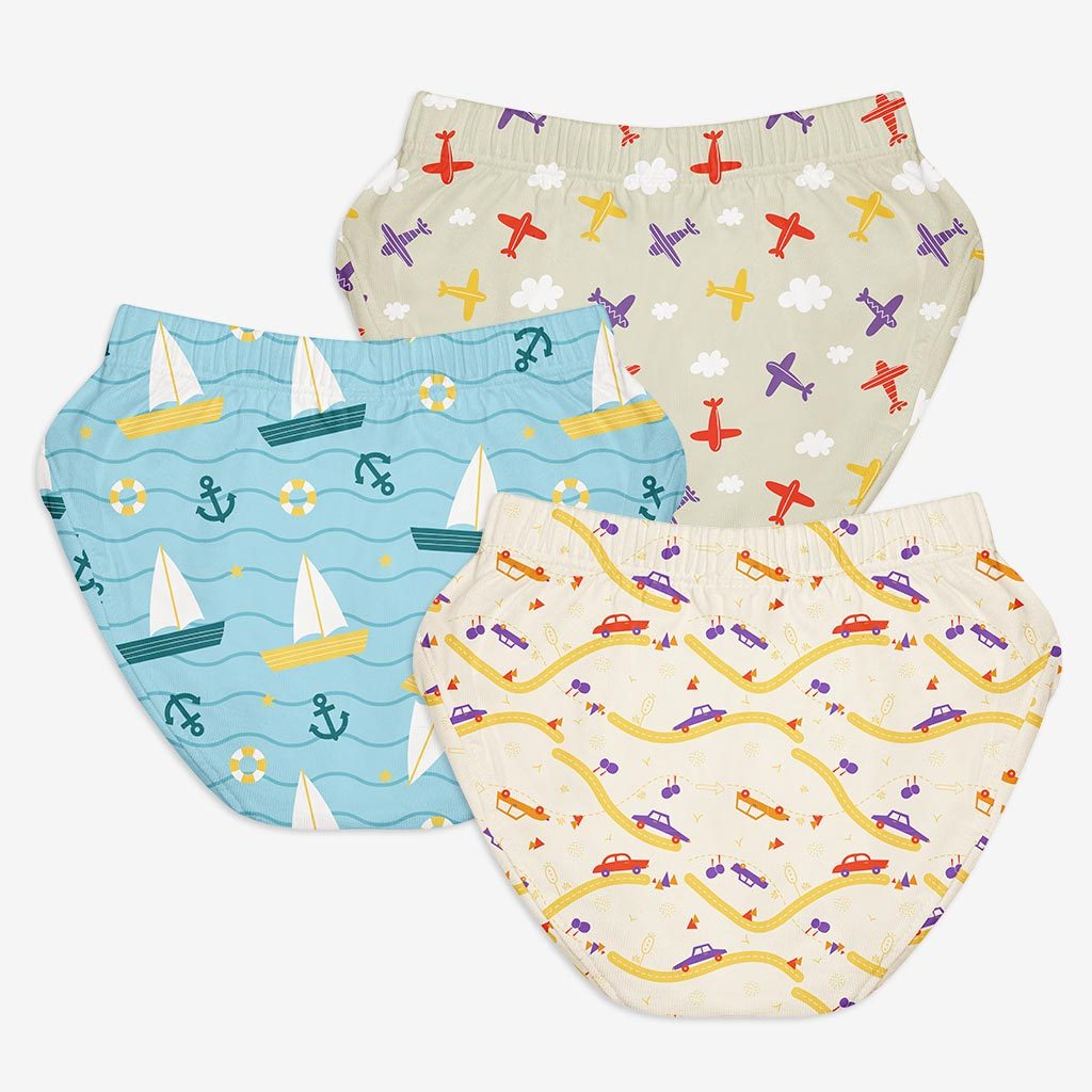 Choose Print and Size for Unisex Toddler Briefs - Pack of 3