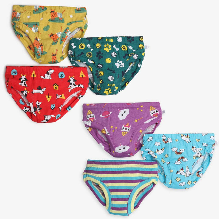 Unisex Toddler Briefs -6 Pack (Paws Only - Unicorn Dreams)