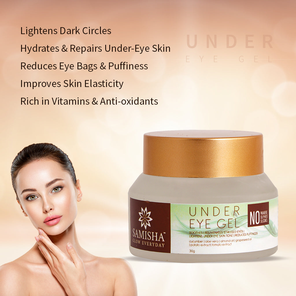 Samisha Organic Skin Care Routine (Under Eye Gel + Vitamin C Serum + Brightening Cream)