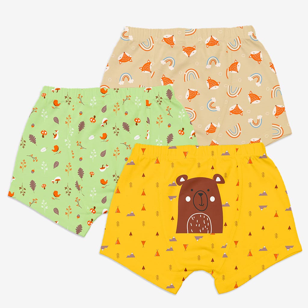 Choose Print and Size for Young Boy Trunks - Pack of 3