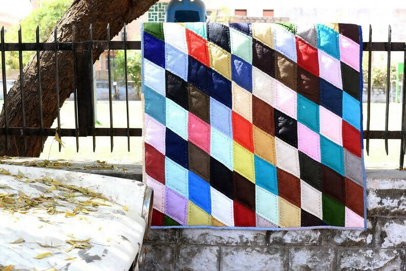 Kids Linen cotton filled Quilt /Kids Playmat /Handmade Patchwork ,Kantha Quilt,Throw,Gudri,Rally,Bedspread ,Blanket,Coverlet,Rajai